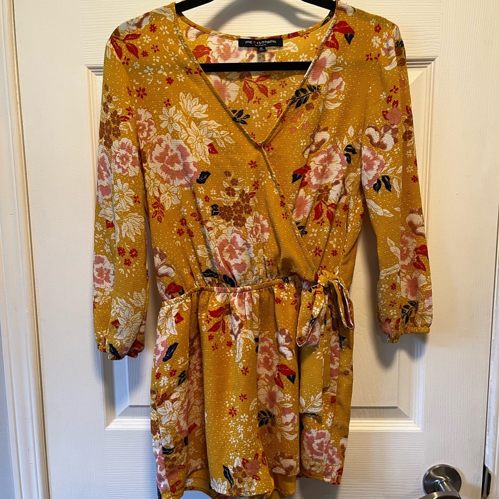 Yellow flower romper